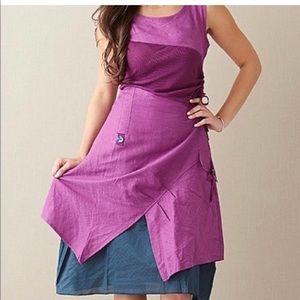 Matilda Jane purple linen dress S womens assymetric bottoms